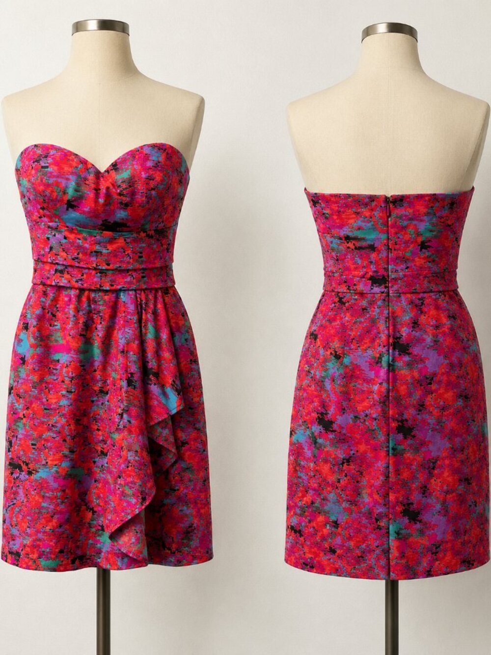 Twelfth Street Cynthia Vincent Hot Pink Strapless Cocktail Dress Size 8
